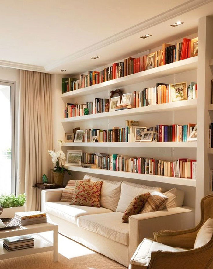 kệ sách gỗ phòng khách